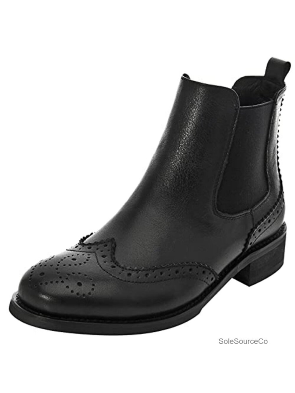 Genuine Leather Chelsea Ankle Boots Brogue Wingtip Slip On Comfort